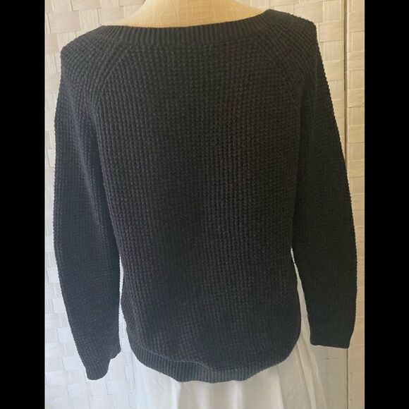 Navy scoop neck knit sweater Medium - Picture 3 of 7